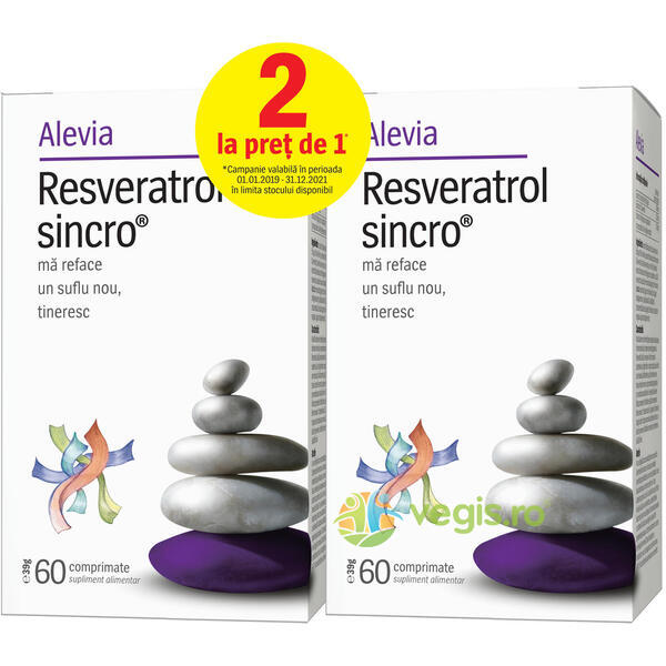 Resveratrol Sincro 60cpr+60cpr, ALEVIA, Pachete Suplimente, 1, Vegis.ro