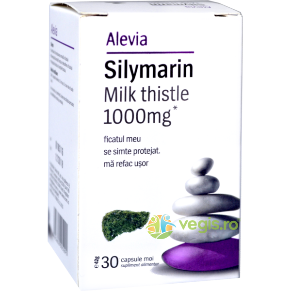 Silymarin Milk Thistle-Silimarina Armurariu 1000mg 30cps moi + Ceai Hepatic 20dz Gratuit, ALEVIA, Capsule, Comprimate, 3, Vegis.ro