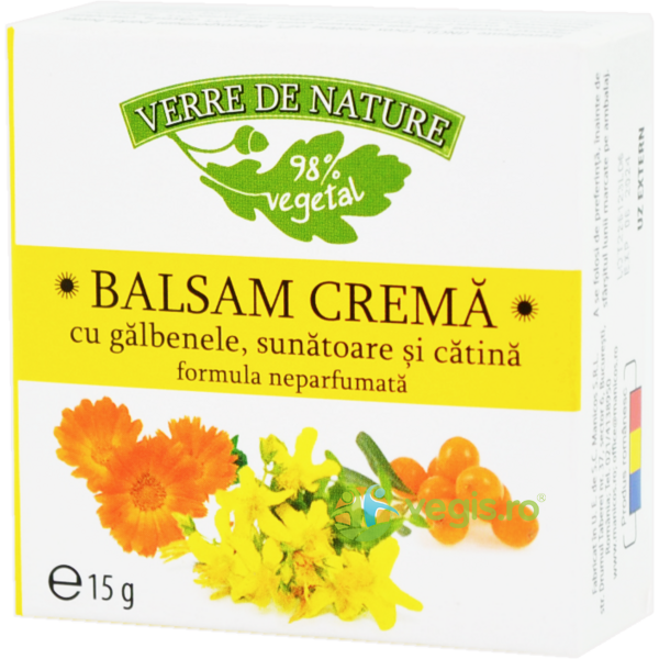 Balsam Crema cu Galbenele, Sunatoare si Catina 15g, MANICOS, Unguente, Geluri Naturale, 1, Vegis.ro