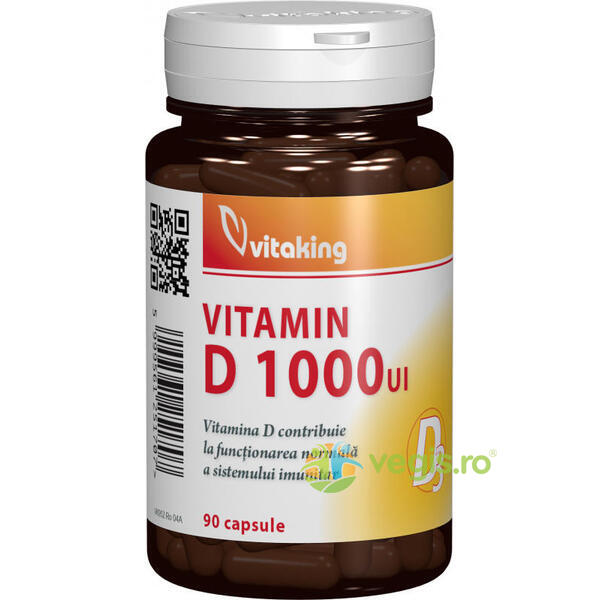 Vitamina D3 1000ui 90cps, VITAKING, Capsule, Comprimate, 1, Vegis.ro