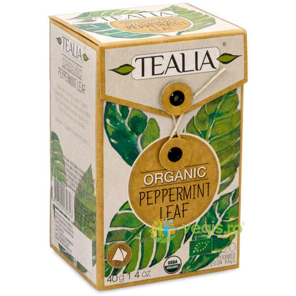 Ceai Organic Peppermint Ecologic/Bio 20 plicuri piramida Secom,, TEALIA, Ceaiuri doze, 1, Vegis.ro