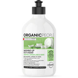 Detergent Lichid pentru Vase cu Lamaie Verde si Menta Ecologic/Bio 500ml ORGANIC PEOPLE