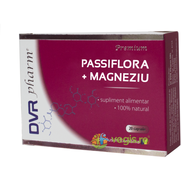 Passiflora + Magneziu 20cps, DVR PHARM, Capsule, Comprimate, 1, Vegis.ro