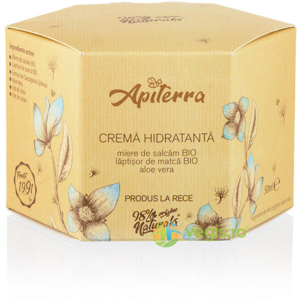 Crema Hidratanta cu Miere si Laptisor de Matca 50ml, APITERRA, Cosmetice ten, 2, Vegis.ro