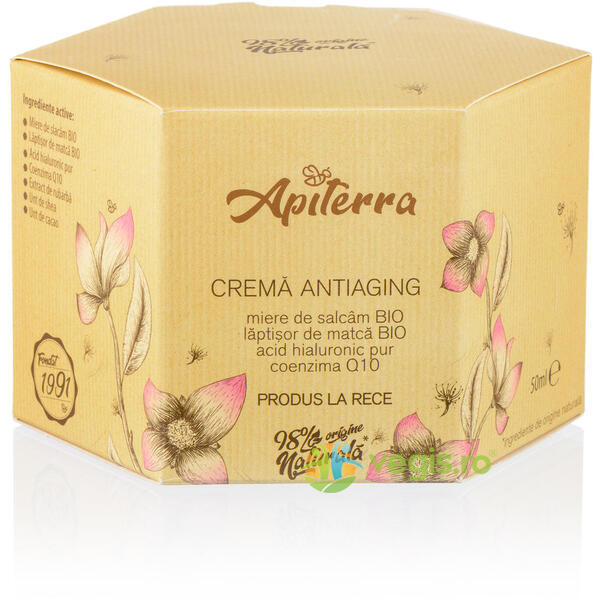 Crema Antiaging cu Miere si Laptisor de Matca 50ml, APITERRA, Cosmetice Anti-Imbatranire/Anti-Aging, 2, Vegis.ro