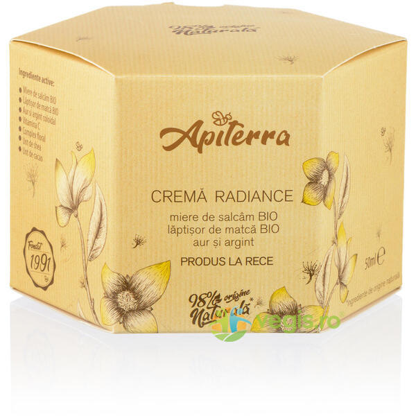 Crema Radiance cu Miere si Laptisor de Matca 50ml, APITERRA, Cosmetice ten, 2, Vegis.ro