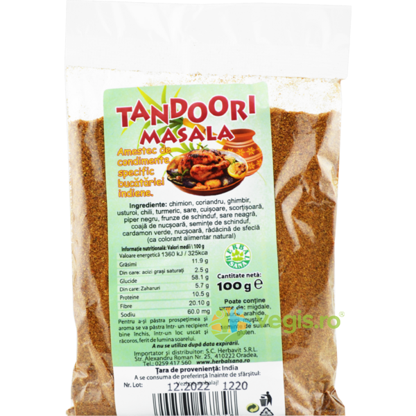 Tandoori Masala - Amestec de Condimente 100g, HERBAVIT, Condimente, 1, Vegis.ro