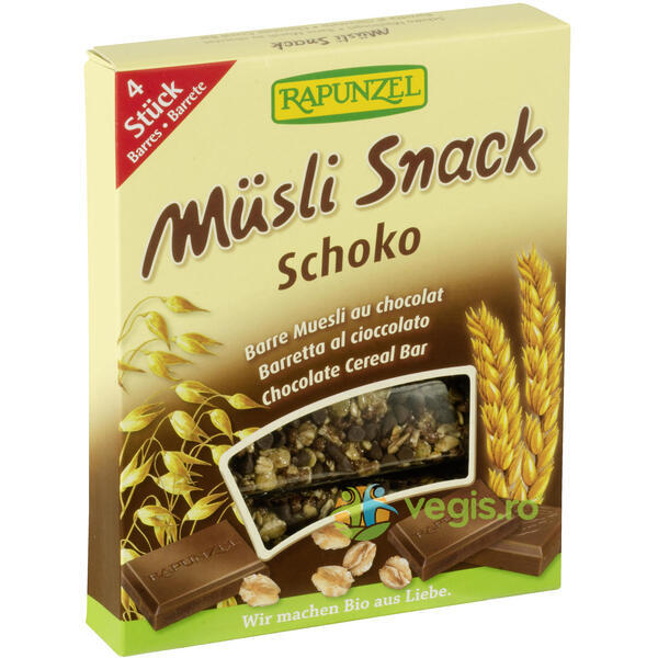 Musli Snack - Batoane cu Ciocolata Ecologice/Bio 4 x 29g, RAPUNZEL, Batoane Proteice, 1, Vegis.ro