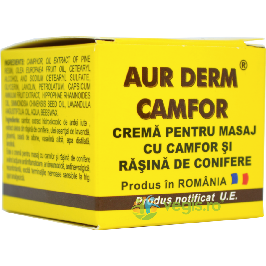 Crema pentru Masaj cu Camfor si Rasina de Conifere Aur Derm 50ml 50ml Remedii