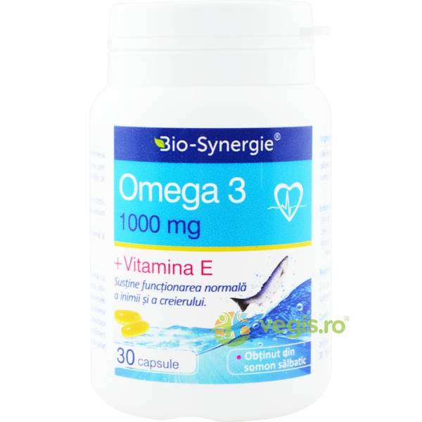 Omega 3 Ulei de Somon + Vitamina E 30cps moi, BIO-SYNERGIE ACTIV, Capsule, Comprimate, 1, Vegis.ro
