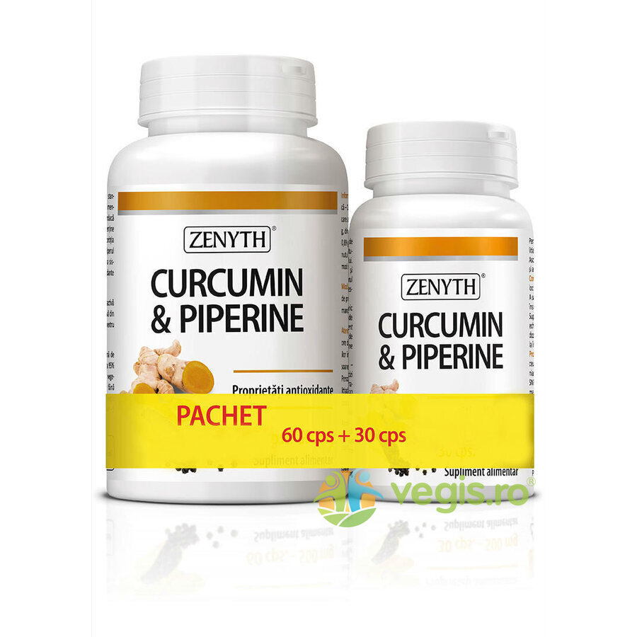 Pachet Curcumin & Piperine 500mg 60cps+30cps
