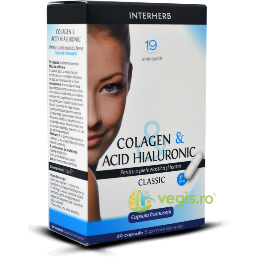 Colagen Si Acid Hialuronic 30cps 30cps Capsule, Comprimate