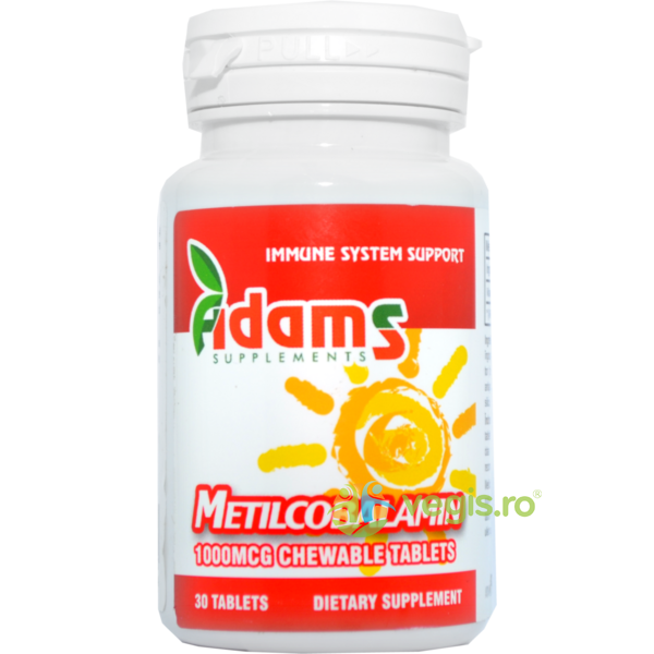 Metilcobalamin 1000mcg 30tb masticabile, ADAMS VISION, Vitamina B12, 1, Vegis.ro