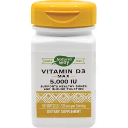 Vitamina D3 5000IU 60cps moi Secom, NATURE'S  WAY