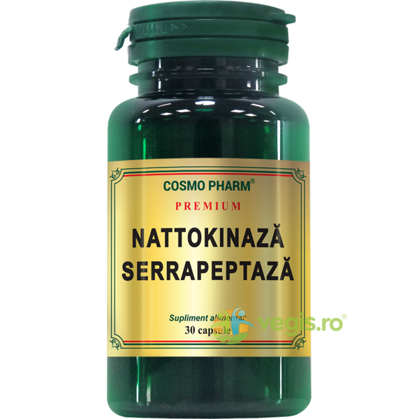 Nattokinaza Serrapeptaza 30cps + Omega 3 Ulei De Somon 30cps Pachet 1+1, COSMOPHARM, Pachete Suplimente, 3, Vegis.ro