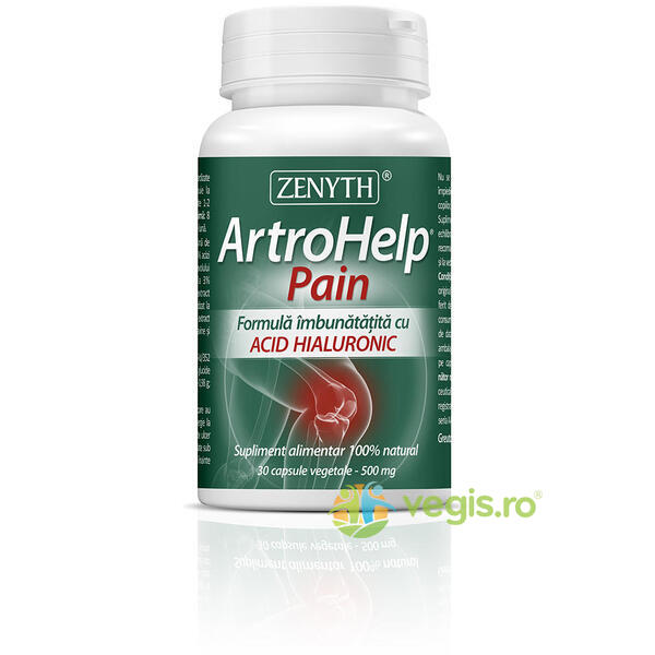 Artrohelp Pain 500mg cu Acid Hialuronic  30cps, ZENYTH PHARMA, Capsule, Comprimate, 4, Vegis.ro