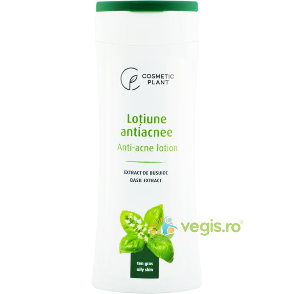 Lotiune Antiacnee cu Extract de Busuioc 200ml, COSMETIC PLANT, Tratamente Acnee, 1, Vegis.ro