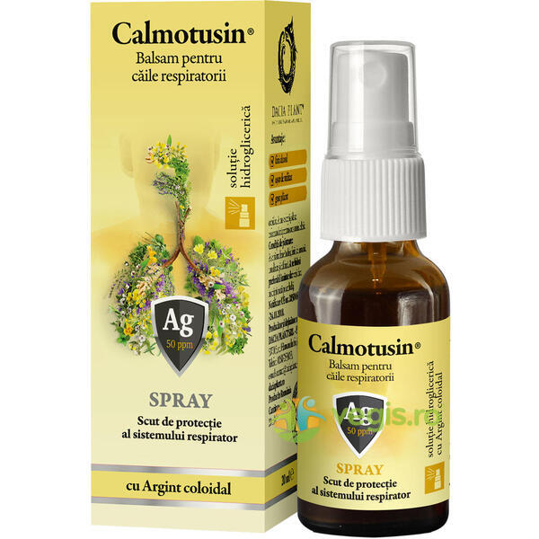 Calmotusin Spray cu Argint Coloidal Fara Alcool 20ml, DACIA PLANT, Unguente, Geluri Naturale, 1, Vegis.ro