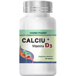 Calciu + Vitamina D3 30tb COSMOPHARM