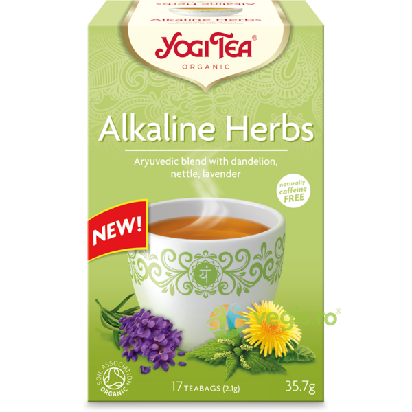 Ceai Ierburi Alcaline (Alkaline Herbs) Ecologic/Bio 17dz 35.7g, YOGI TEA, Ceaiuri doze, 2, Vegis.ro