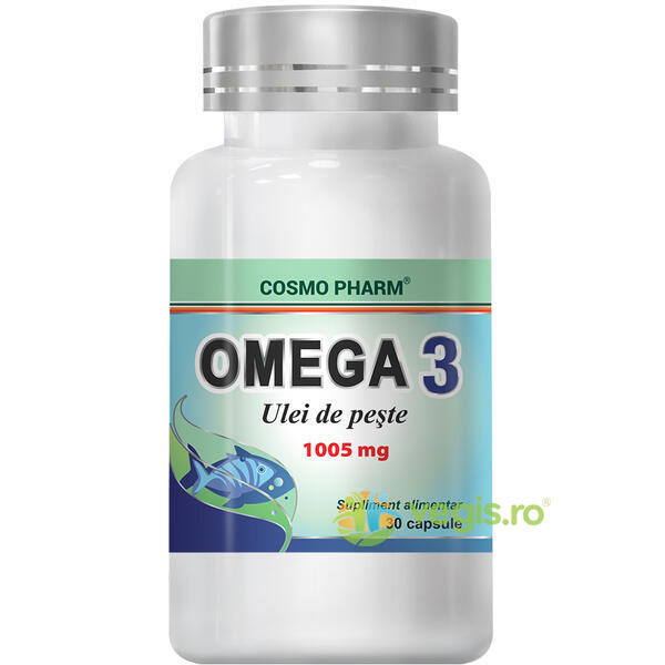 Omega 3 Ulei de Peste 1005mg 30cps, COSMOPHARM, Capsule, Comprimate, 1, Vegis.ro