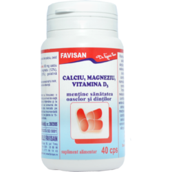 Calciu, Magneziu, Vitamina D3 40cps FAVISAN