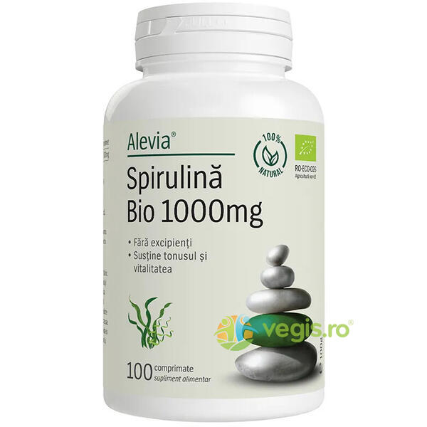 Spirulina 1000mg Ecologic/Bio 100 cpr, ALEVIA, Remedii Capsule, Comprimate, 1, Vegis.ro