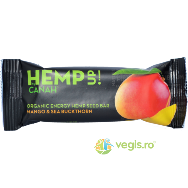 Baton din Seminte de Canepa cu Mango si Catina Ecologic/Bio 48g, CANAH, Alimente BIO/ECO, 1, Vegis.ro