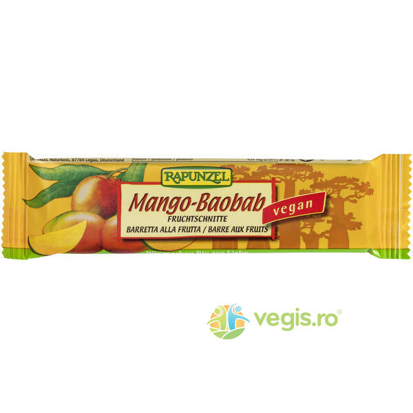 Baton de Fructe cu Mango si Baobab Ecologic/Bio 40g, RAPUNZEL, Alimente BIO/ECO, 1, Vegis.ro