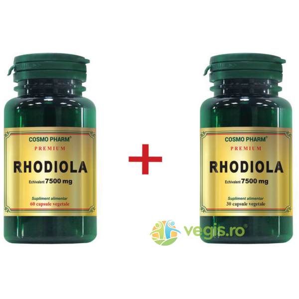 Rhodiola Extract 500mg 60cps+30cps Pachet 1+1, COSMOPHARM, Pachete Suplimente, 1, Vegis.ro