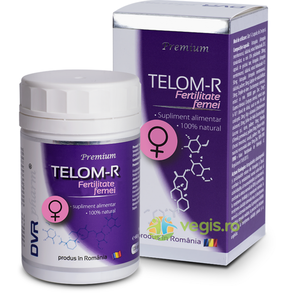 Telom-R Fertilitate Femei 120cps, DVR PHARM, Capsule, Comprimate, 1, Vegis.ro