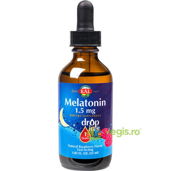 Melatonin DropIns 1.5mg 55ml Secom,, KAL, Suplimente Lichide, 1, Vegis.ro