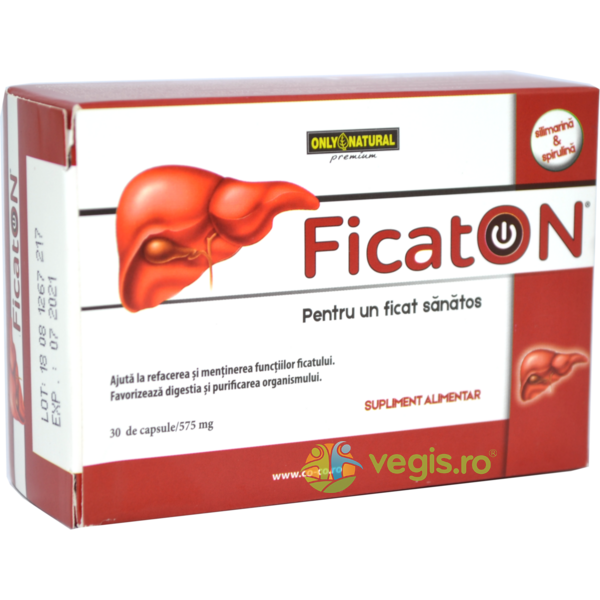 Pachet FicatON 30cps + 30cps, ONLY NATURAL, Capsule, Comprimate, 2, Vegis.ro