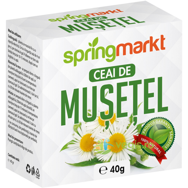 Ceai De Musetel Flori 40g, SPRINGMARKT, Ceaiuri vrac, 1, Vegis.ro
