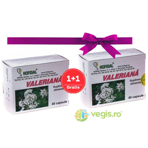 Valeriana 40cps 1+1 Gratis, HOFIGAL, Pachete Suplimente, 1, Vegis.ro