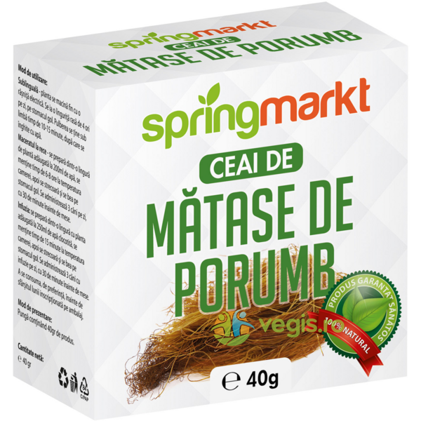 Ceai de Matase de Porumb 40g, SPRINGMARKT, Ceaiuri vrac, 1, Vegis.ro