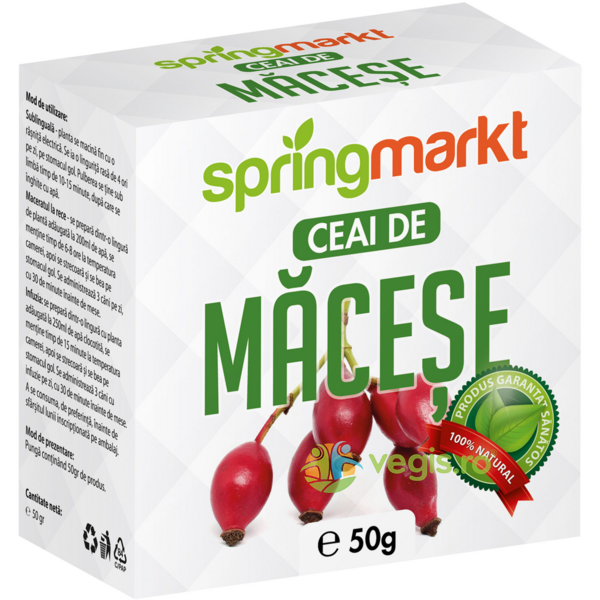 Ceai de Macese Fructe Intregi 50g, SPRINGMARKT, Ceaiuri vrac, 1, Vegis.ro