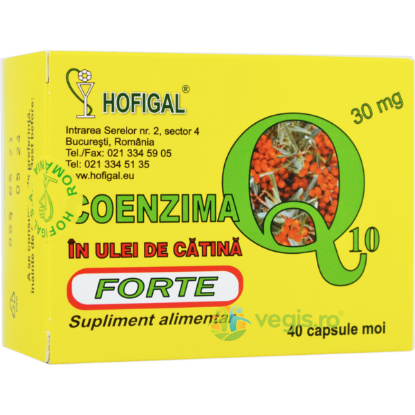 Coenzima Q10 + Ulei Catina Forte 30mg 40cps moi, HOFIGAL, Capsule, Comprimate, 1, Vegis.ro