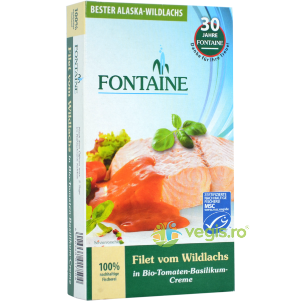 File de Somon Salbatic in Sos de Tomate cu Busuioc 200g, FONTAINE, Conserve Naturale, 2, Vegis.ro