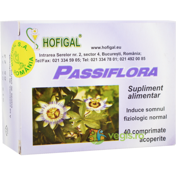 Passiflora 40cpr, HOFIGAL, Capsule, Comprimate, 1, Vegis.ro