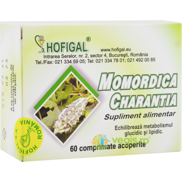 Momordica (Castravete amar) 500mg 60cpr, HOFIGAL, Remedii Capsule, Comprimate, 1, Vegis.ro