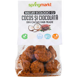 Biscuiti cu Ciocolata Fair-Trade si Cocos Ecologici/Bio 100g SPRINGMARKT