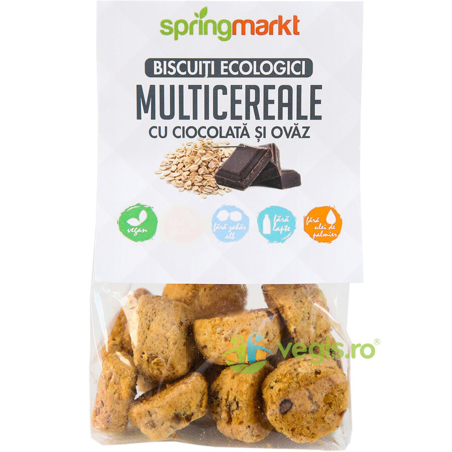 Biscuiti Multicereale cu Ciocolata si Ovaz Ecologici/Bio 100g