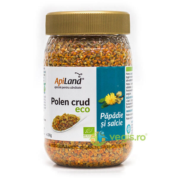 Polen Crud de Papadie si Salcie Ecologic/Bio 230g, APILAND, Produse Apicole Naturale, 1, Vegis.ro