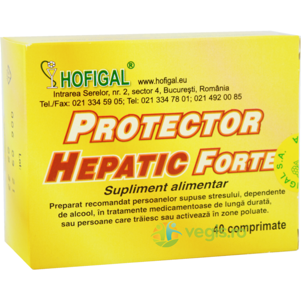 Protector Hepatic Forte 40cpr, HOFIGAL, Capsule, Comprimate, 1, Vegis.ro