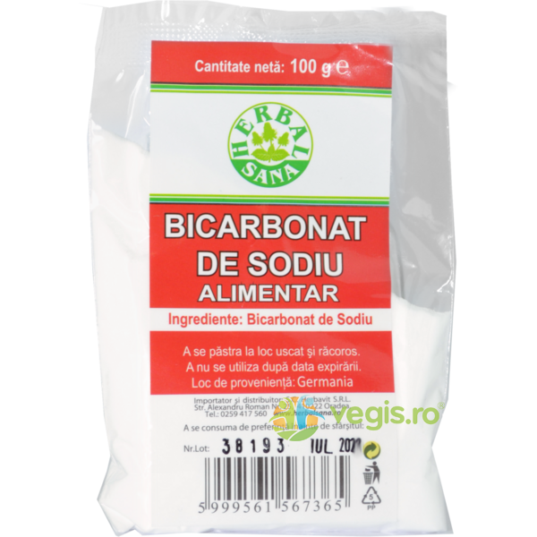 Bicarbonat de Sodiu 100g, HERBAVIT, Mirodenii prajituri, 1, Vegis.ro