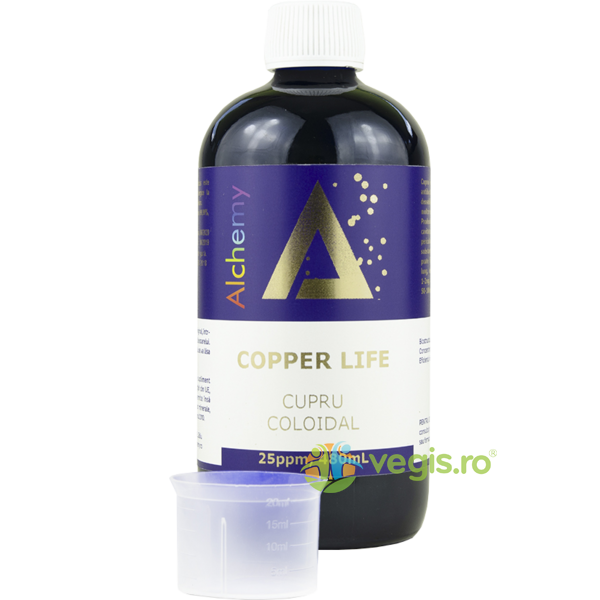 Cupru Coloidal Copper Life (25ppm) 480ml, PURE ALCHEMY, Suplimente Lichide, 1, Vegis.ro