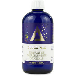 Gluco Mix Sinergie de Aur, Argint, Crom si Vanadiu Coloidal (15ppm) 480ml PURE ALCHEMY