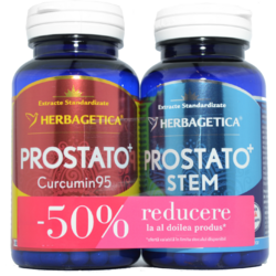 Pachet Prostato Curcumin 95 60cps + Prostato Stem 60cps (50% reducere la al doilea produs) HERBAGETICA