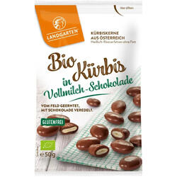 Seminte de Dovleac Invelite in Ciocolata cu Lapte Ecologice/Bio 50g LANDGARTEN